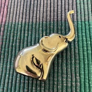 ❤️3 for $10 Tiny Silver Elephant Statue Collectible Polished Lucky 🍀 Green Bag